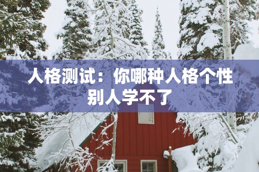 人格测试：你哪种人格个性别人学不了