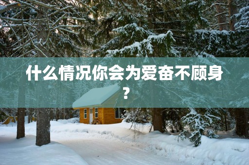 什么情况你会为爱奋不顾身？
