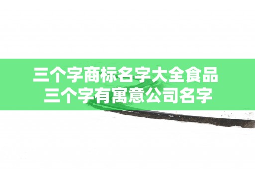 三个字商标名字大全食品 三个字有寓意公司名字