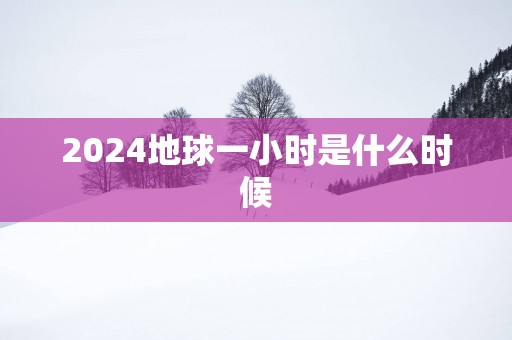2025地球一小时是什么时候