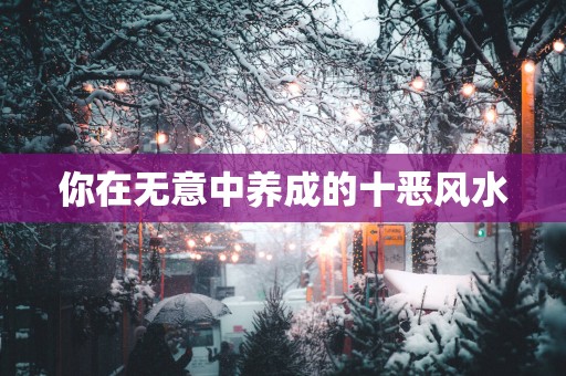 你在无意中养成的十恶风水
