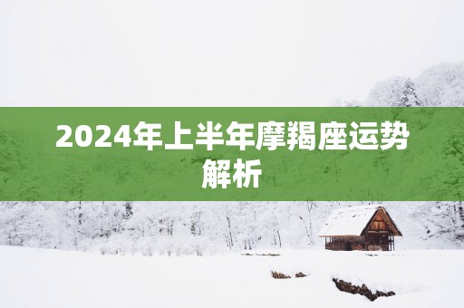 2025年上半年摩羯座运势解析
