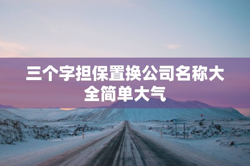 三个字担保置换公司名称大全简单大气