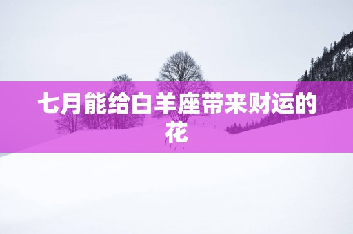 七月能给白羊座带来财运的花