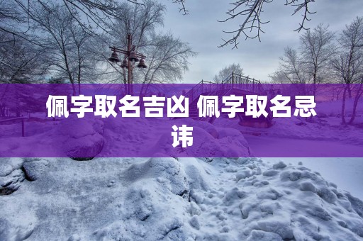 佩字取名吉凶 佩字取名忌讳
