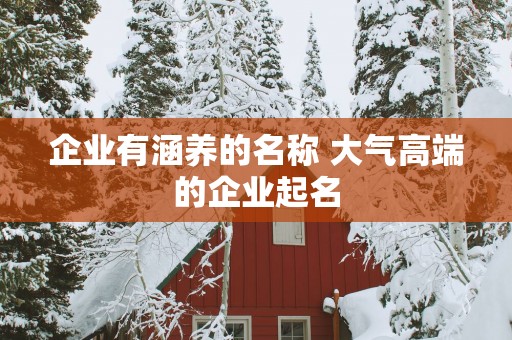 企业有涵养的名称 大气高端的企业起名
