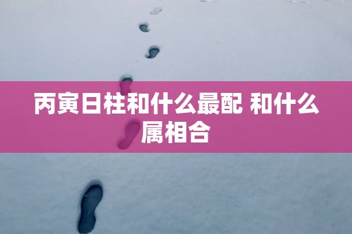 丙寅日柱和什么最配 和什么属相合