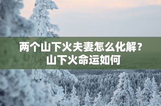 两个山下火夫妻怎么化解？  山下火命运如何