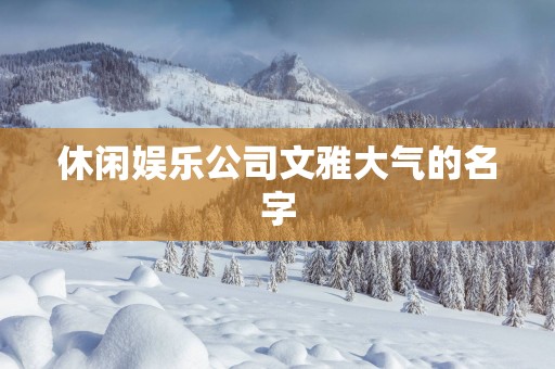 休闲娱乐公司文雅大气的名字