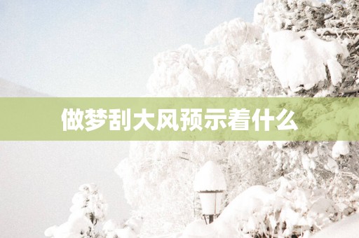 做梦刮大风预示着什么