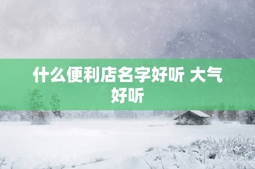 什么便利店名字好听 大气好听