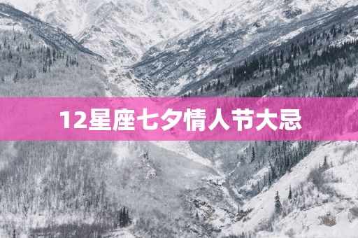 12星座七夕情人节大忌