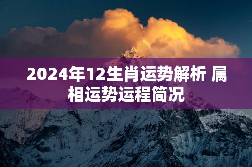 2025年12生肖运势解析 属相运势运程简况