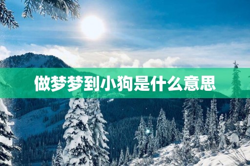 做梦梦到小狗是什么意思