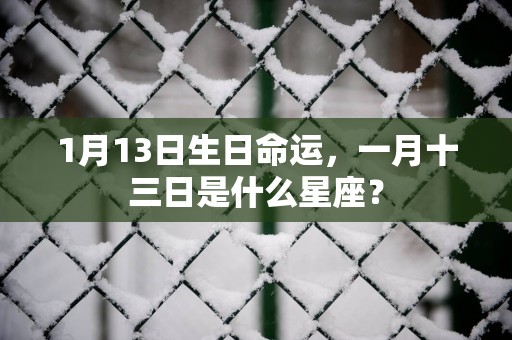 1月13日生日命运，一月十三日是什么星座？