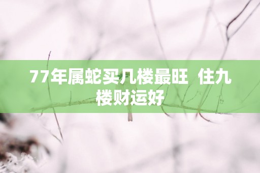 77年属蛇买几楼最旺  住九楼财运好