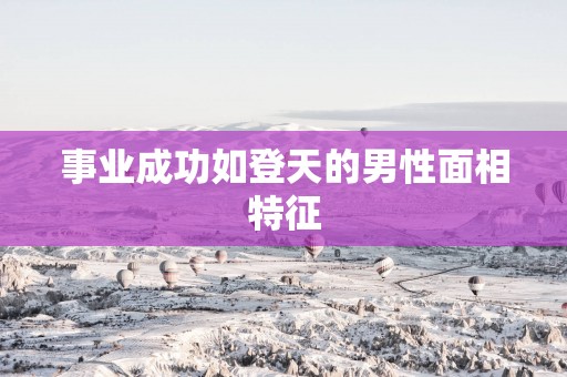 事业成功如登天的男性面相特征