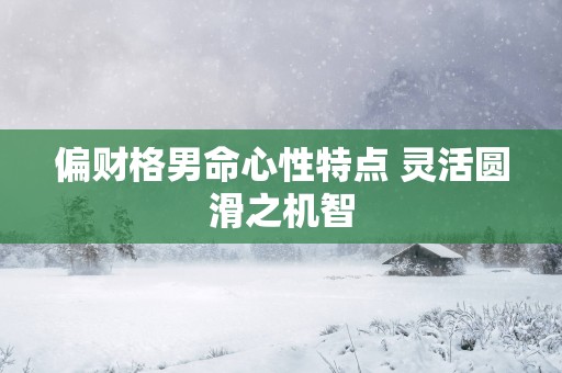 偏财格男命心性特点 灵活圆滑之机智