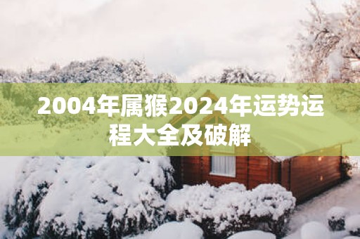 2004年属猴2025年运势运程大全及破解