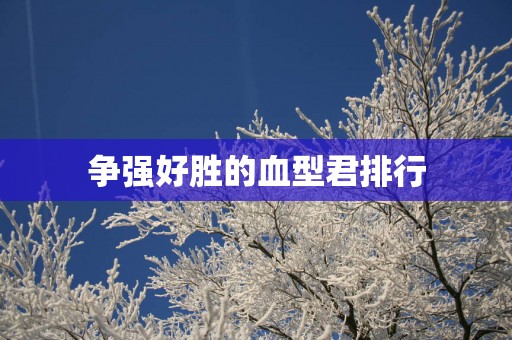争强好胜的血型君排行