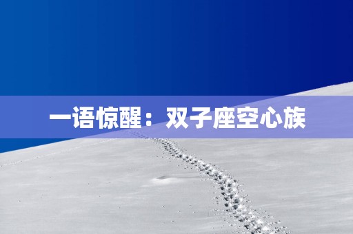一语惊醒：双子座空心族