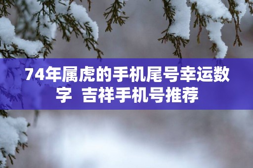 74年属虎的手机尾号幸运数字  吉祥手机号推荐