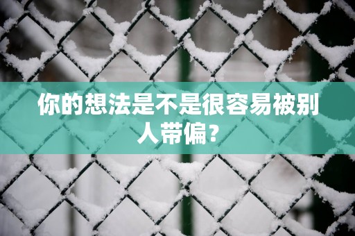 你的想法是不是很容易被别人带偏？