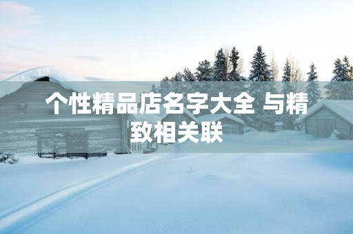 个性精品店名字大全 与精致相关联