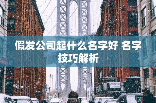 假发公司起什么名字好 名字技巧解析