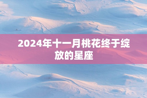 2025年十一月桃花终于绽放的星座