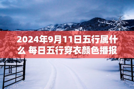 2025年9月11日五行属什么 每日五行穿衣颜色播报