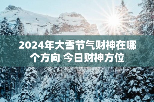 2025年大雪节气财神在哪个方向 今日财神方位