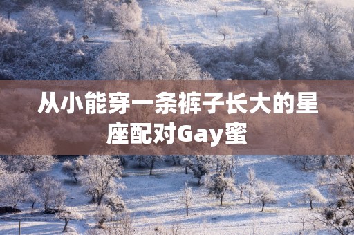 从小能穿一条裤子长大的星座配对Gay蜜