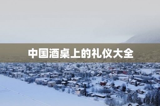 中国酒桌上的礼仪大全