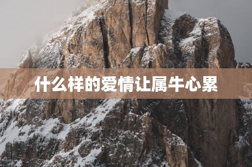 什么样的爱情让属牛心累