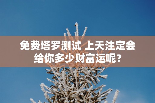 免费塔罗测试 上天注定会给你多少财富运呢？