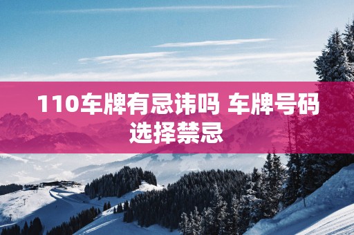 110车牌有忌讳吗 车牌号码选择禁忌