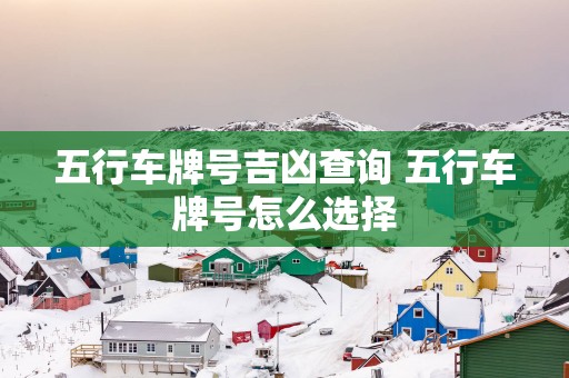 五行车牌号吉凶查询 五行车牌号怎么选择