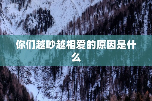 你们越吵越相爱的原因是什么