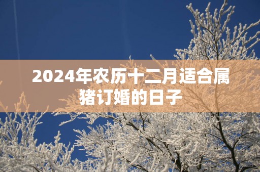 2025年农历十二月适合属猪订婚的日子