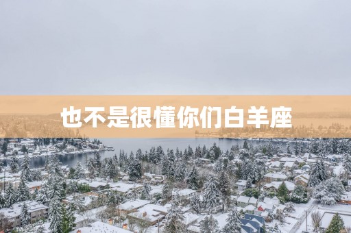 也不是很懂你们白羊座