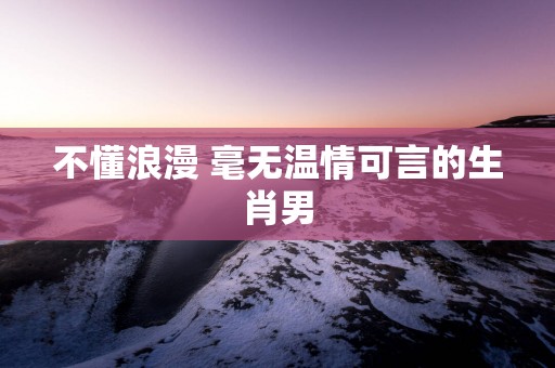 不懂浪漫 毫无温情可言的生肖男