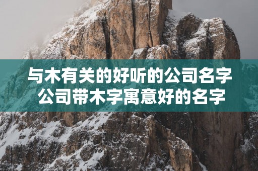 与木有关的好听的公司名字 公司带木字寓意好的名字