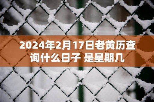 2025年2月17日老黄历查询什么日子 是星期几