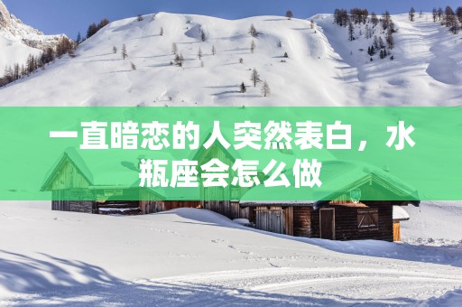 一直暗恋的人突然表白，水瓶座会怎么做