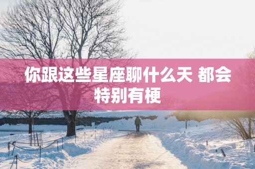 你跟这些星座聊什么天 都会特别有梗