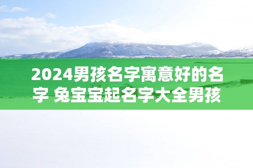 2025男孩名字寓意好的名字 兔宝宝起名字大全男孩