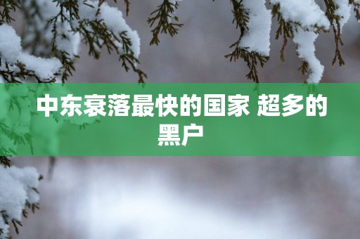 中东衰落最快的国家 超多的黑户