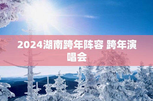 2025湖南跨年阵容 跨年演唱会