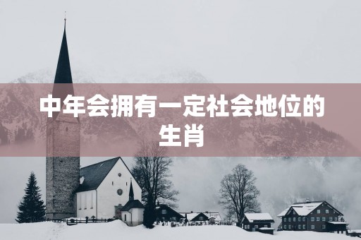 中年会拥有一定社会地位的生肖